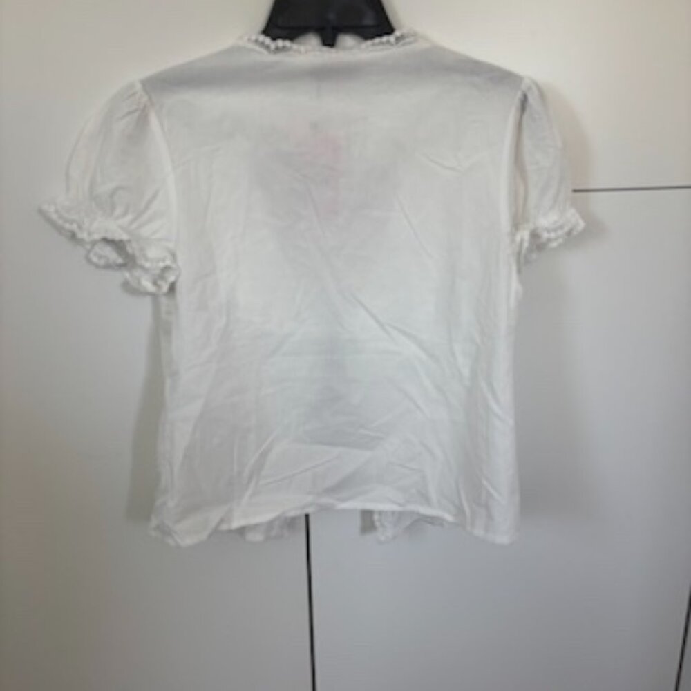 EDIKTED White Cotton Lacey Tie Front Top Size Medium NWT - Picture 6 of 6